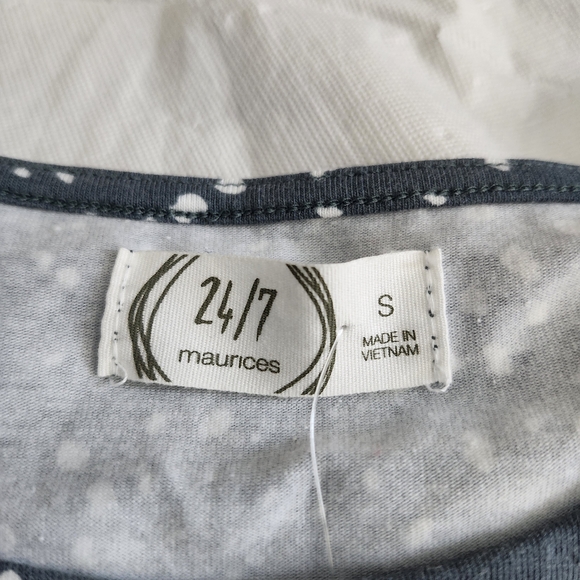 Blue Speckled Short Sleeve Dress - Picture 5 of 7